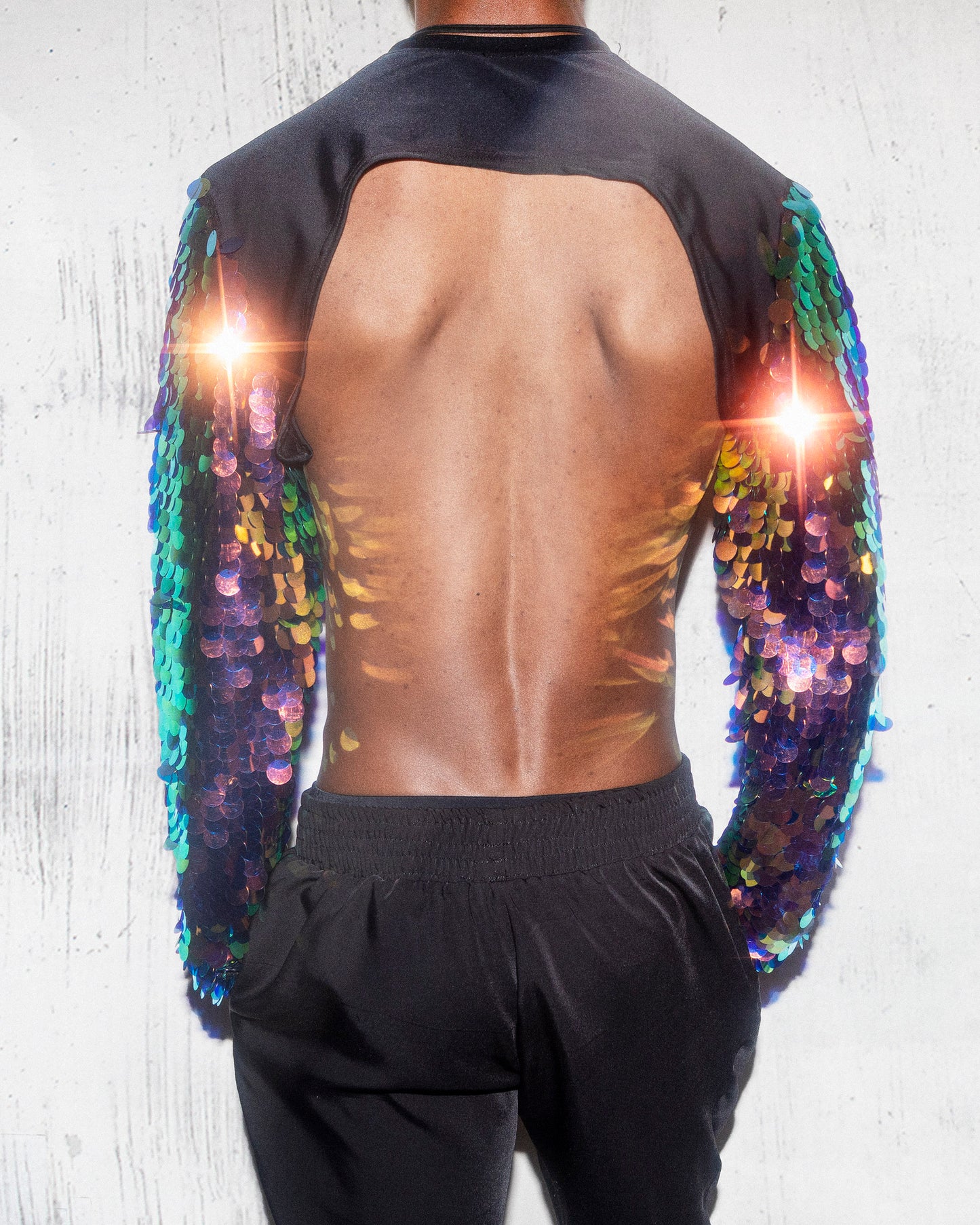Mens Sequin Sleeve Crop Top l Bold Festival Party Wear