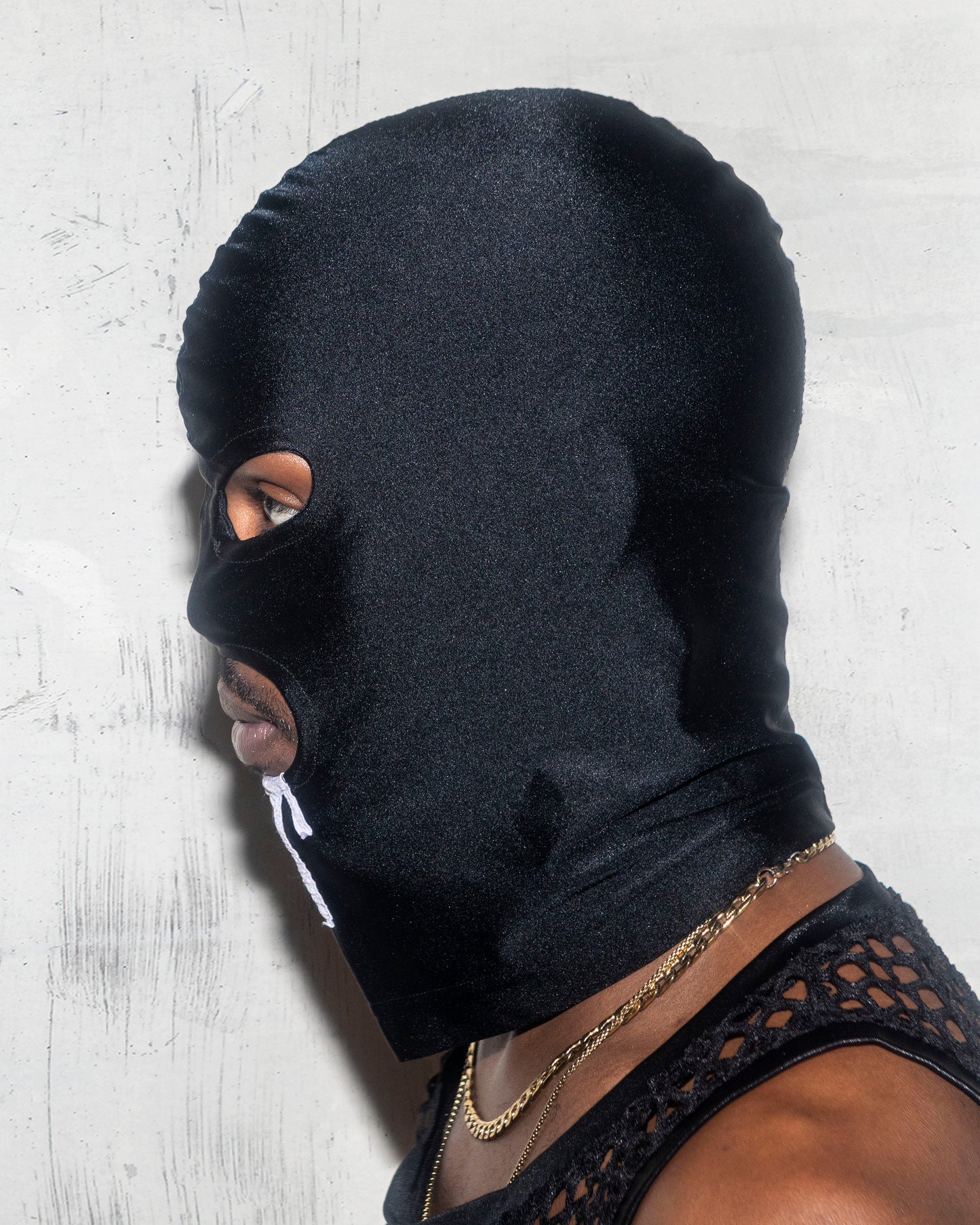 Black Drip-Style Balaclava Mask