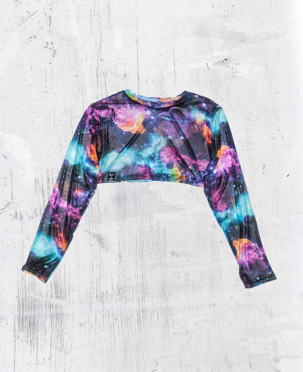 Stellar Men's Mesh Crop Top / Universe Pattern / Night Club / Festival Outfit | Mask4Mask