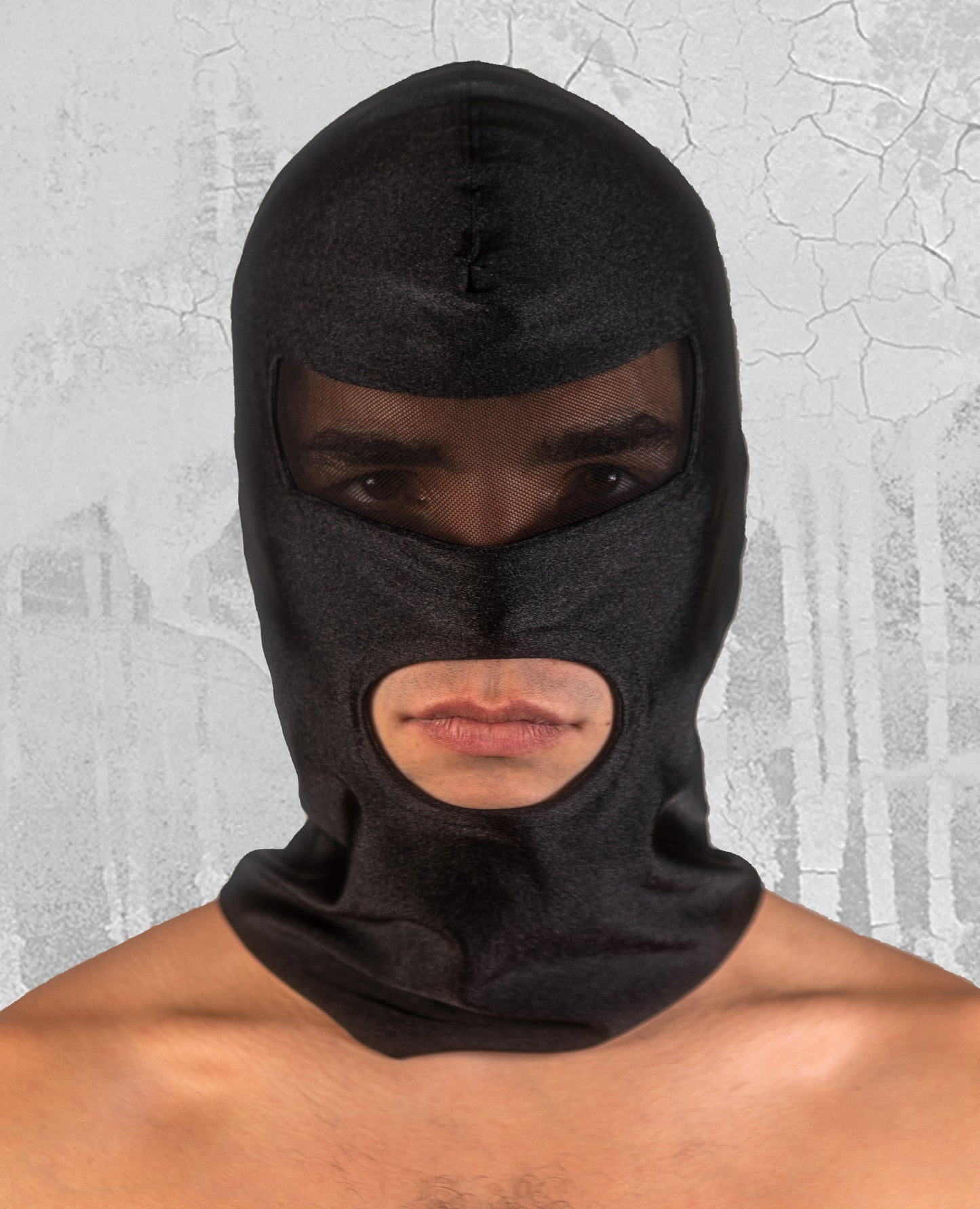 BALACLAVA Unisex Adult Eyes & Mouth Open Headgear Mask | Black with mash | 002