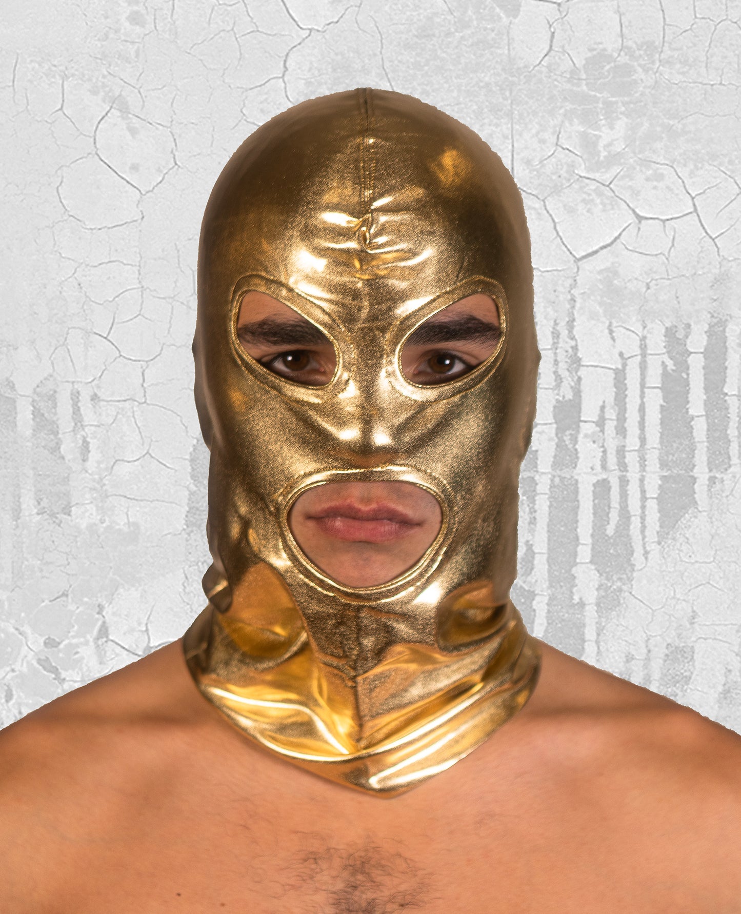 GOLD MASK | Unisex Adult Eyes & Mouth Open Headgear | 010
