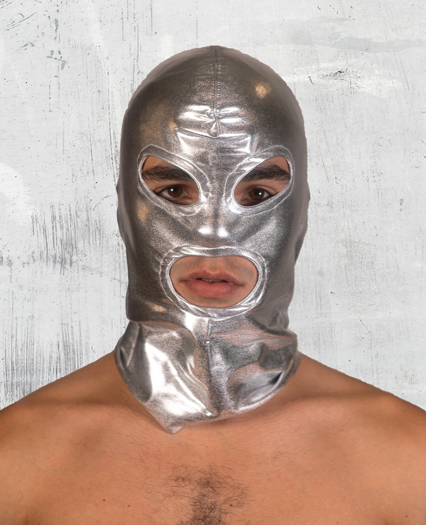 Silver MASK | Unisex Adult Eyes & Mouth Open Headgear | 011