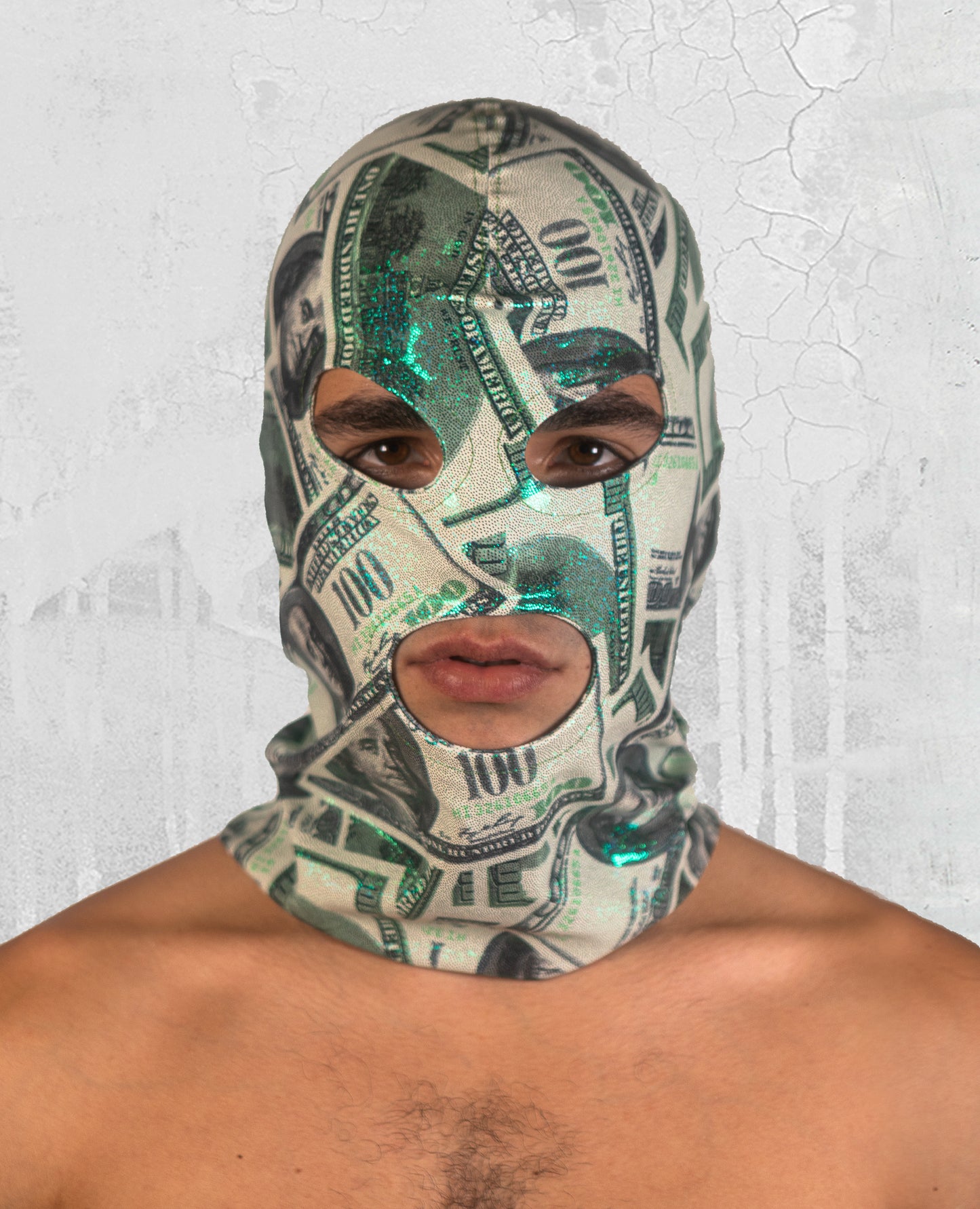 Unisex Adult Eyes & Mouth Open Headgear Mask | Money Pattern | 001