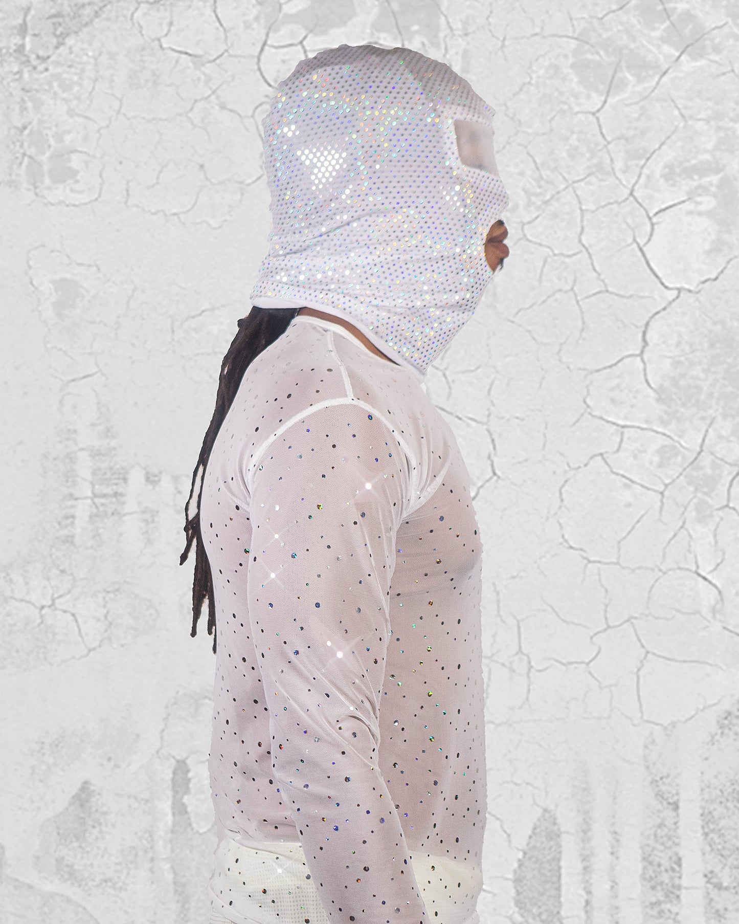 Men Party Sparkly Mesh Shirt