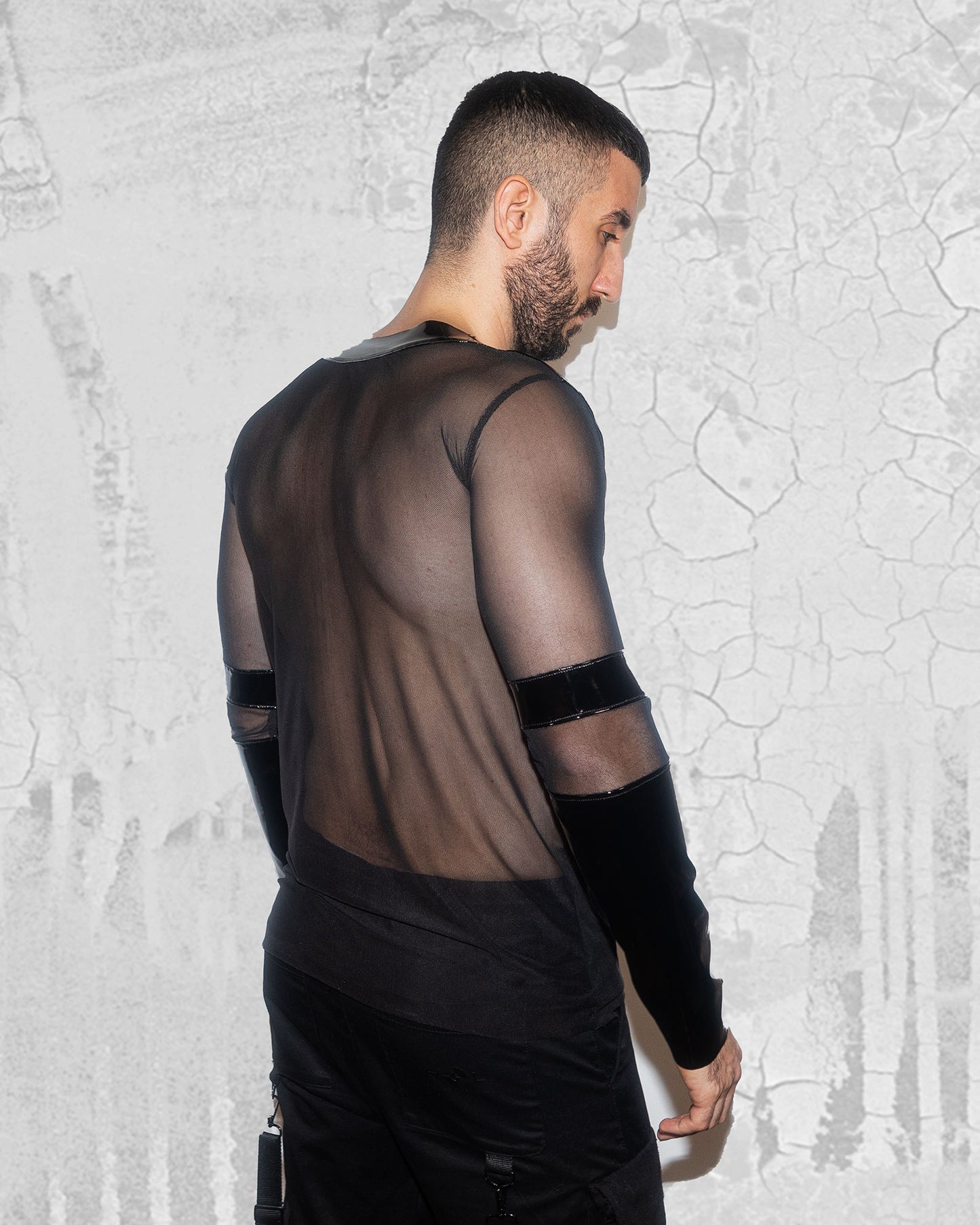 Men's Mash Vinyl Black Geometry Shirt