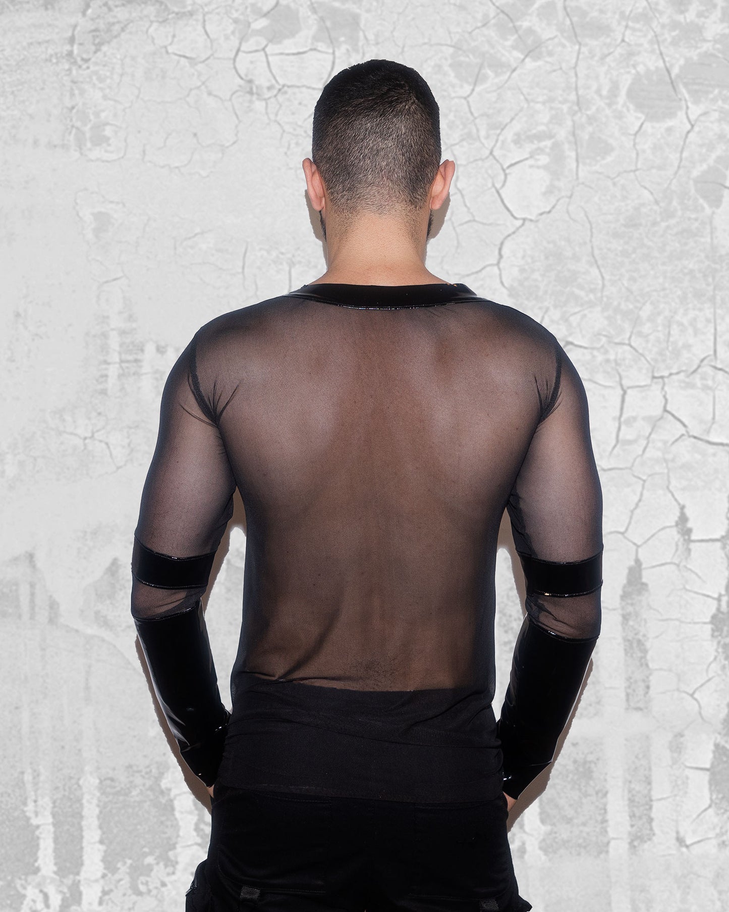 Men's Mash Vinyl Black Geometry Shirt