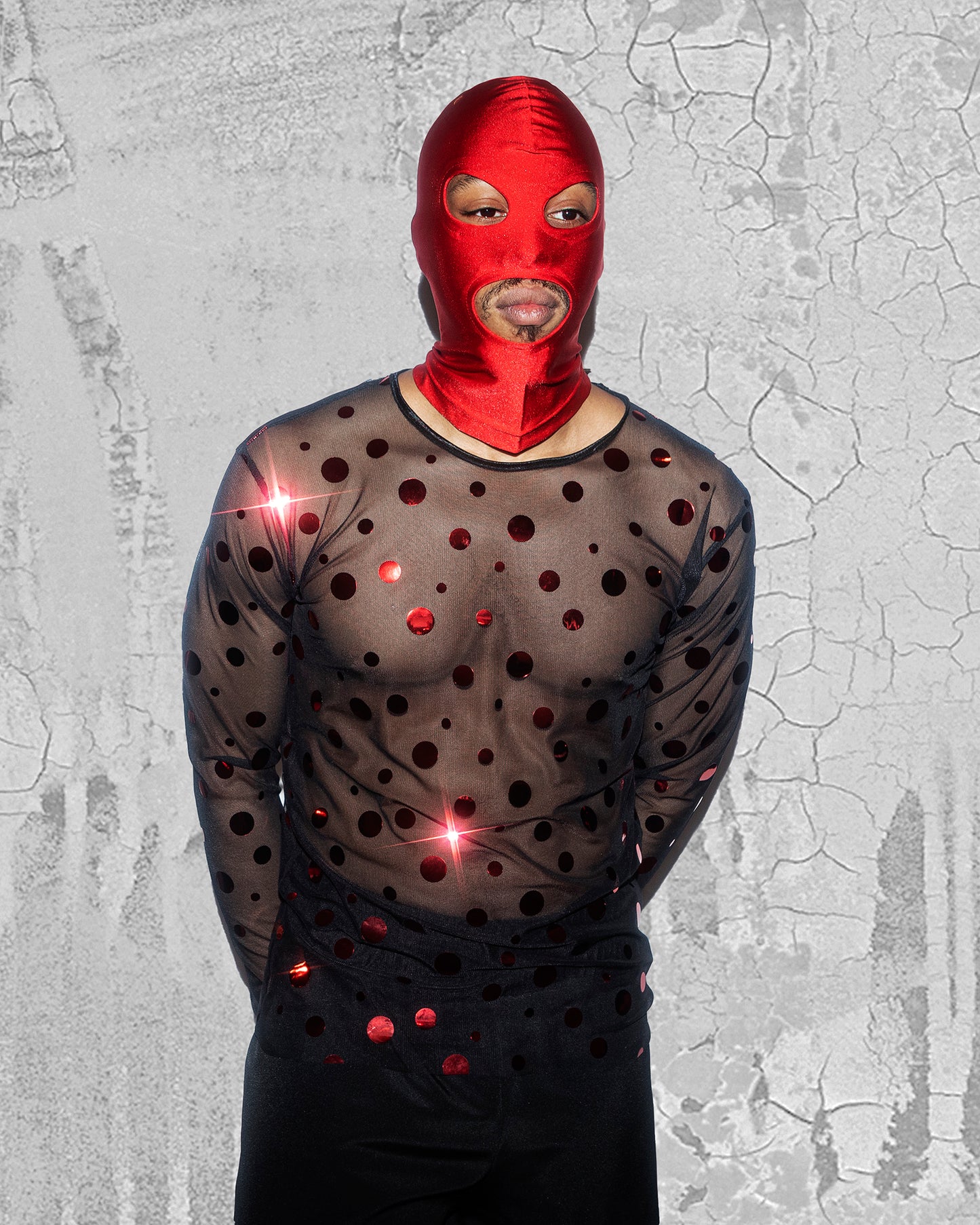Red Dots Sparkly Men Mash Shirt