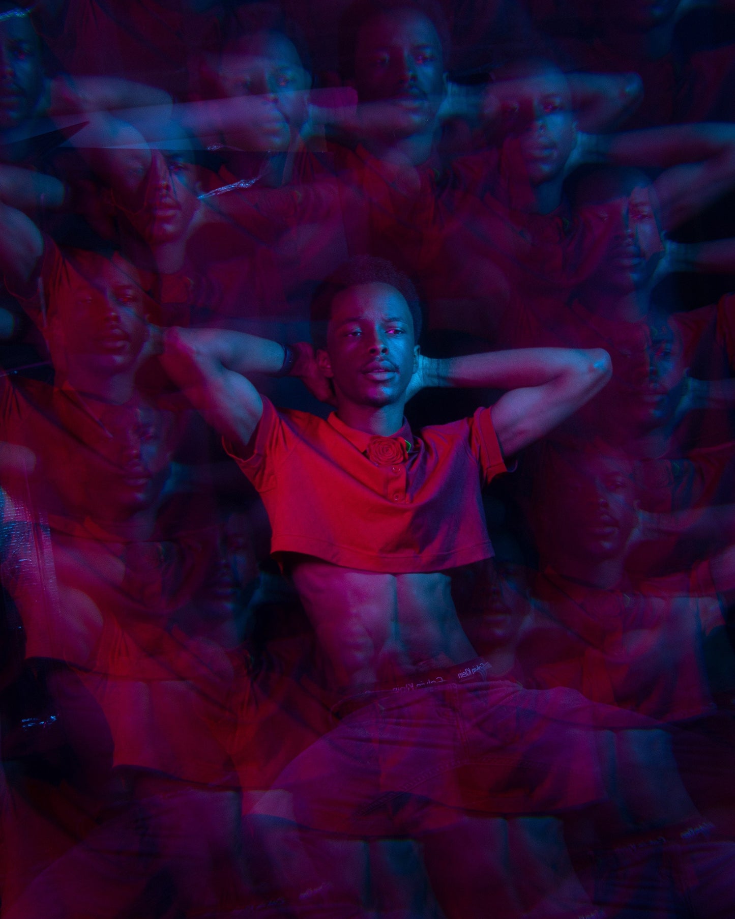 Men's Red Roses Crop Top Polo Shirt