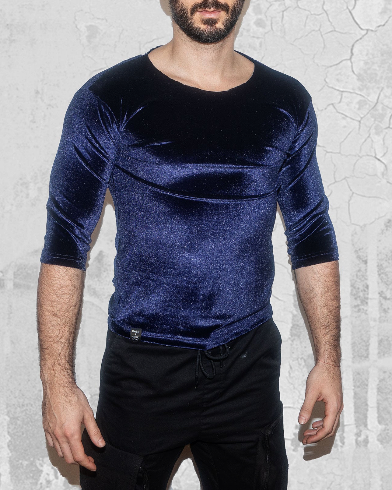 Mens Blue Velvet Shirt