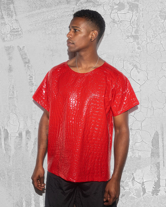 Men's Red Croc Shirt | Vinyl | Festival Outfit